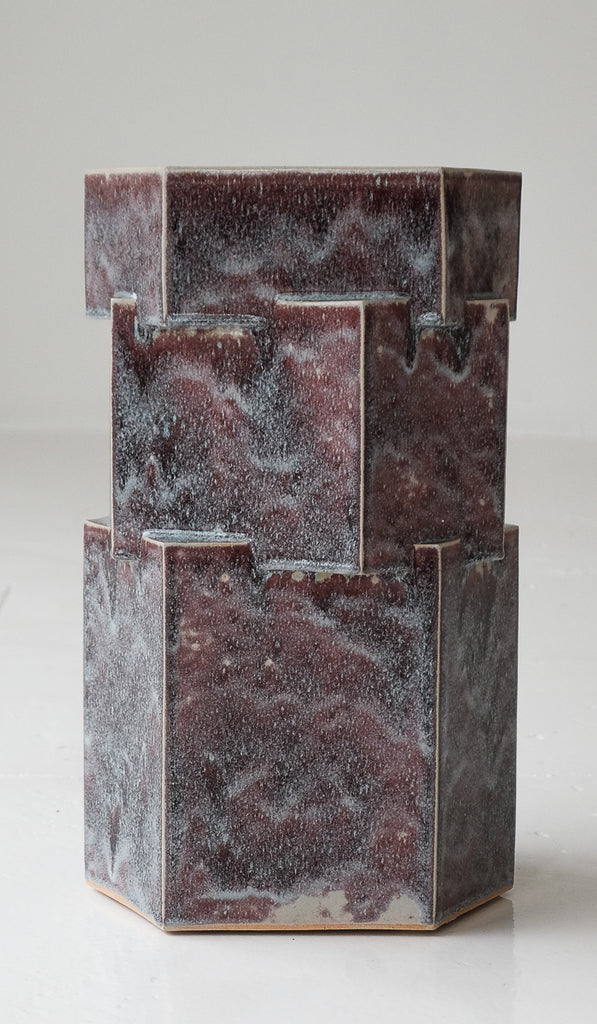 B Zippy Snowy Plum Tall Triple Tier Hex Side Table - Spartan Shop