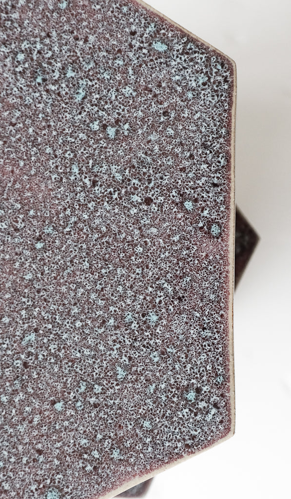 B Zippy Snowy Plum Tall Triple Tier Hex Side Table - Spartan Shop