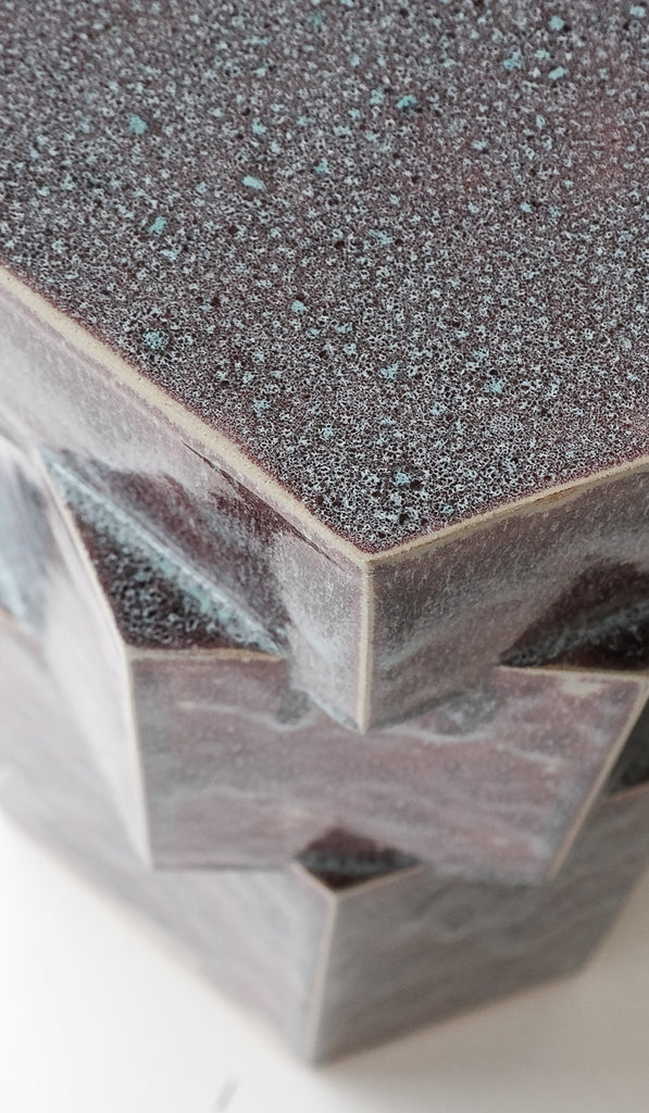 B Zippy Snowy Plum Tall Triple Tier Hex Side Table - Spartan Shop