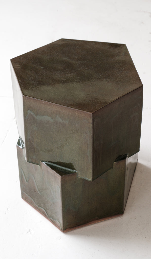 IN STOCK B Zippy Double Tier Hex Side Table