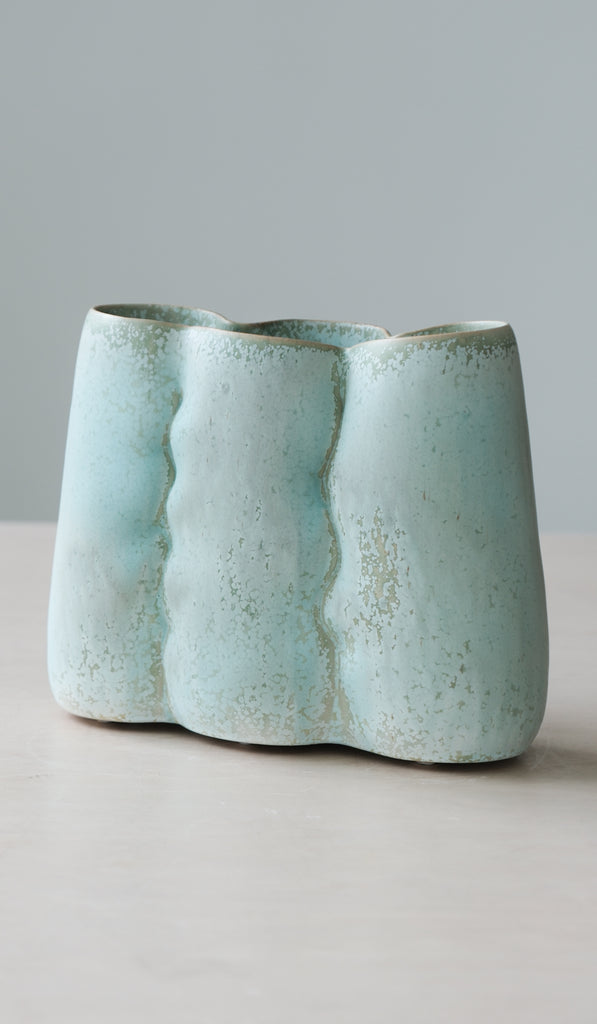 Clair Catillaz Long Copper Crystal Pinch Vessel