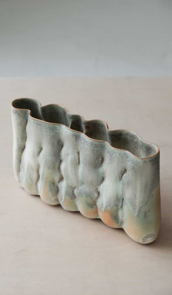 Clair Catillaz Long Matte Crystal Pinch Vessel