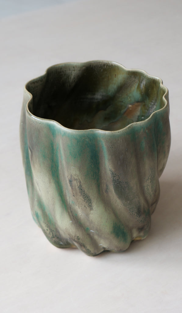 Clair Catillaz Multi Fired Dark Copper Ripple Vessel