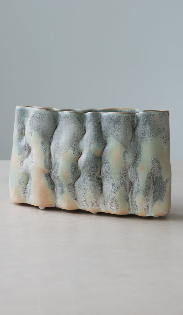 Clair Catillaz Long Matte Crystal Pinch Vessel