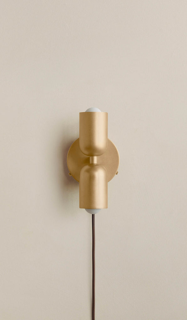 In Common With Brass Up Down Sconce - Plug In