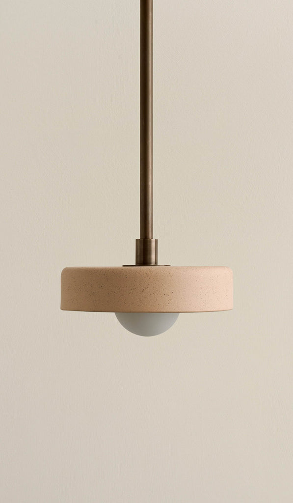 In Common With Tan Ceramic Disc Pendant