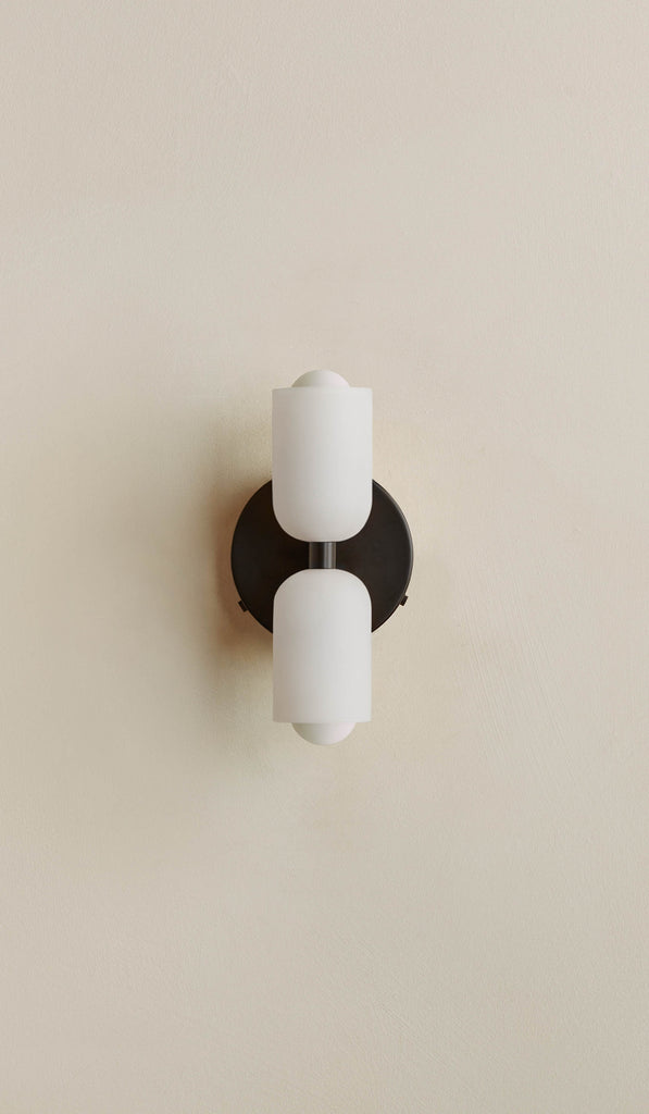 In Common With Sandblasted White Glass Up Down Sconce