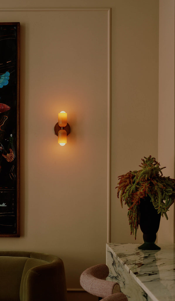 In Common With Pistachio Glass Up Down Sconce