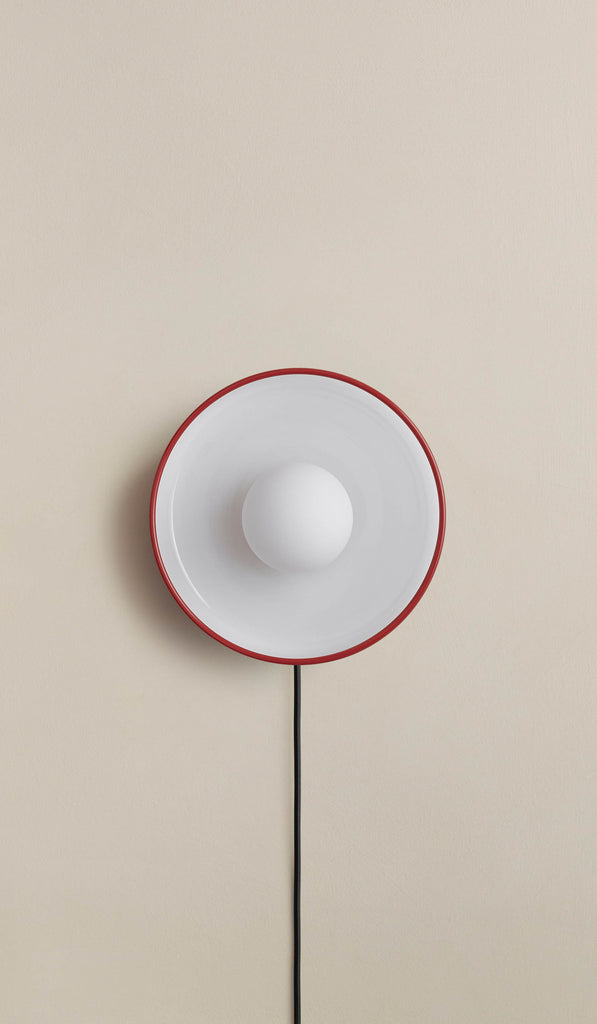 In Common With Opaline Glass Disc Surface Mount with Red Rim