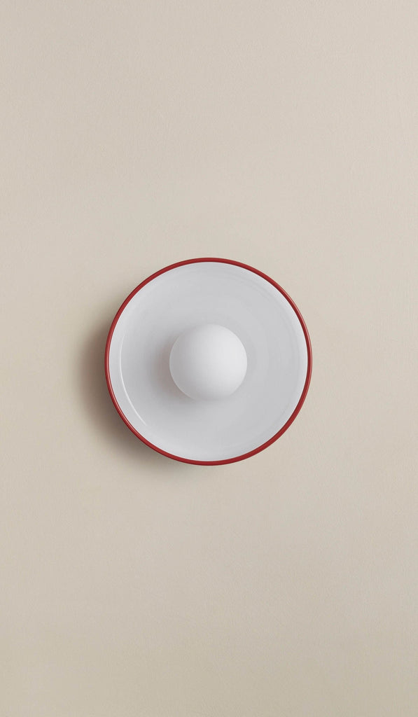 In Common With Opaline Glass Disc Surface Mount with Red Rim