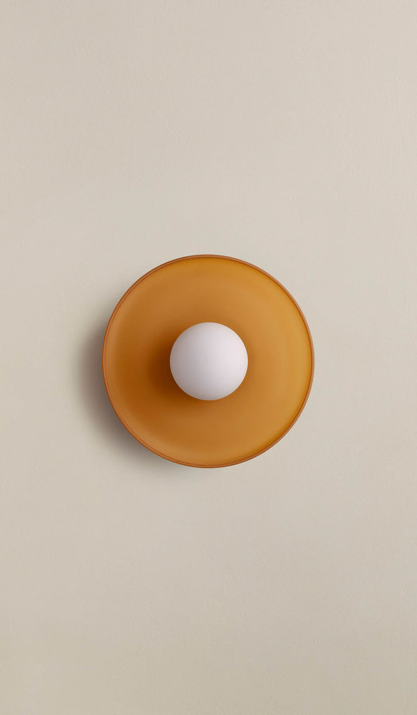 In Common With Sandblasted Amber Glass Disc Surface Mount - Spartan Shop