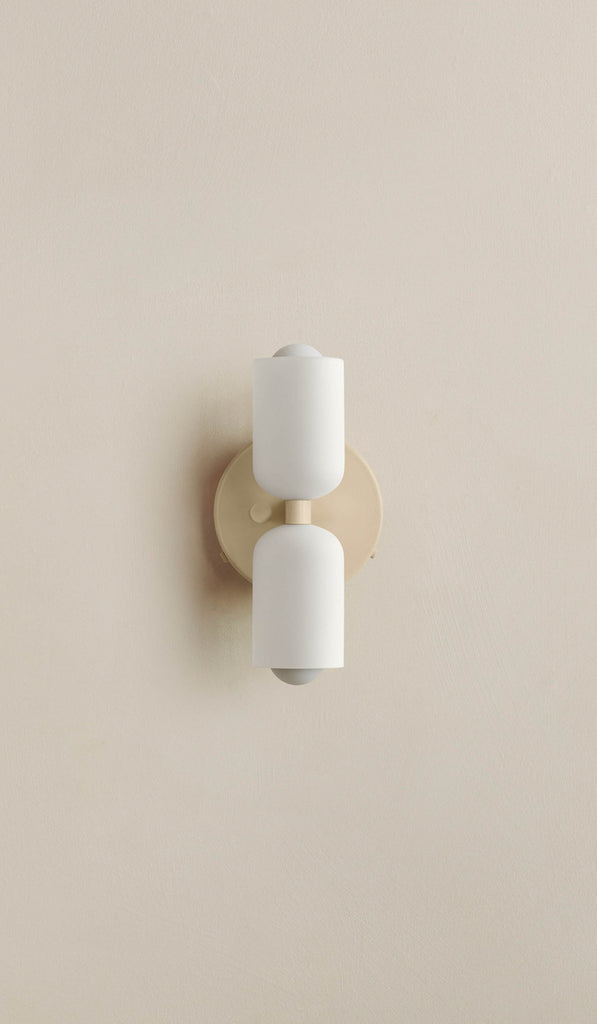 In Common With Enamel White Glass Up Down Sconce - Spartan Shop