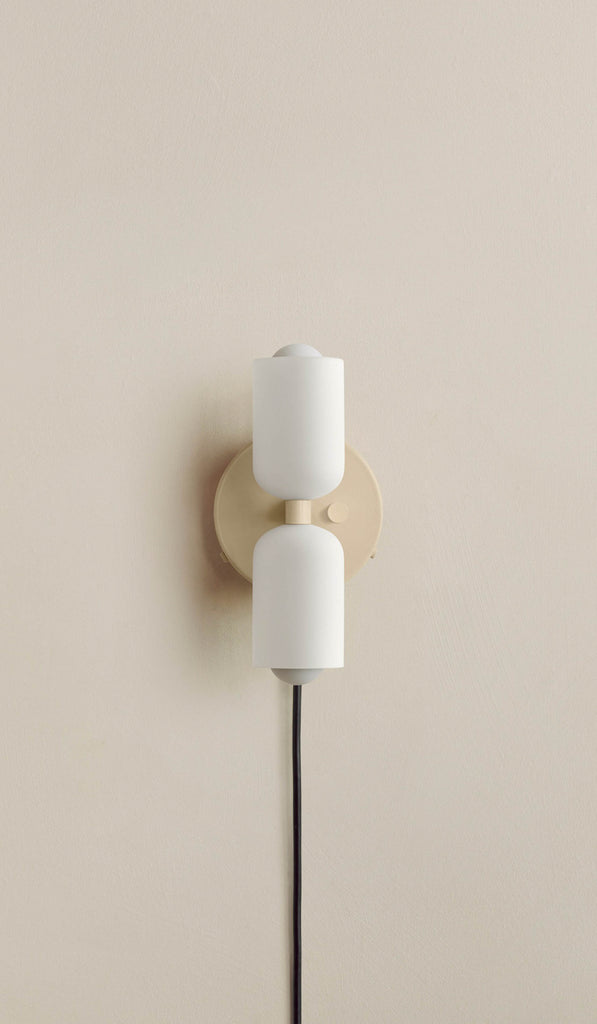 In Common With Enamel White Glass Up Down Sconce - Spartan Shop