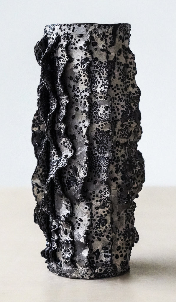 Nathalee Paolinelli Black Lichen Ripple Vase No. 5