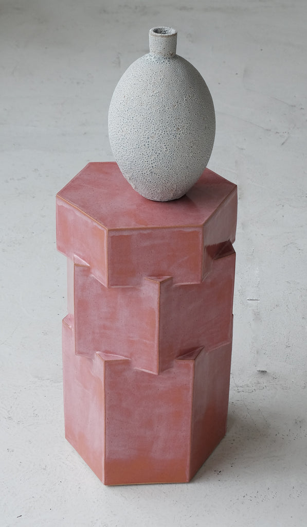 B Zippy Sunset Pink Tall Triple Tier Hex Side Table - Spartan Shop