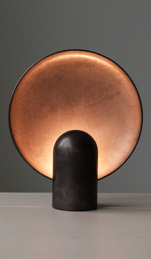 Studio Henry Wilson Blackened Cast Bronze Surface Sconce Table Lamp - Spartan Shop