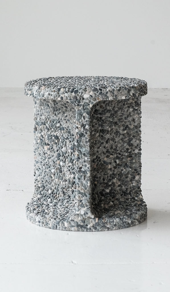 Jeff Martin Joinery Exposed Aggregate Neolith Stool / Side Table