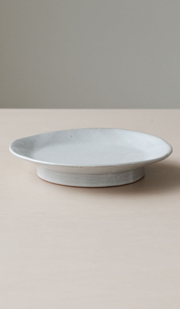 Len Carella White Small Round Pedestal Platter - Spartan Shop