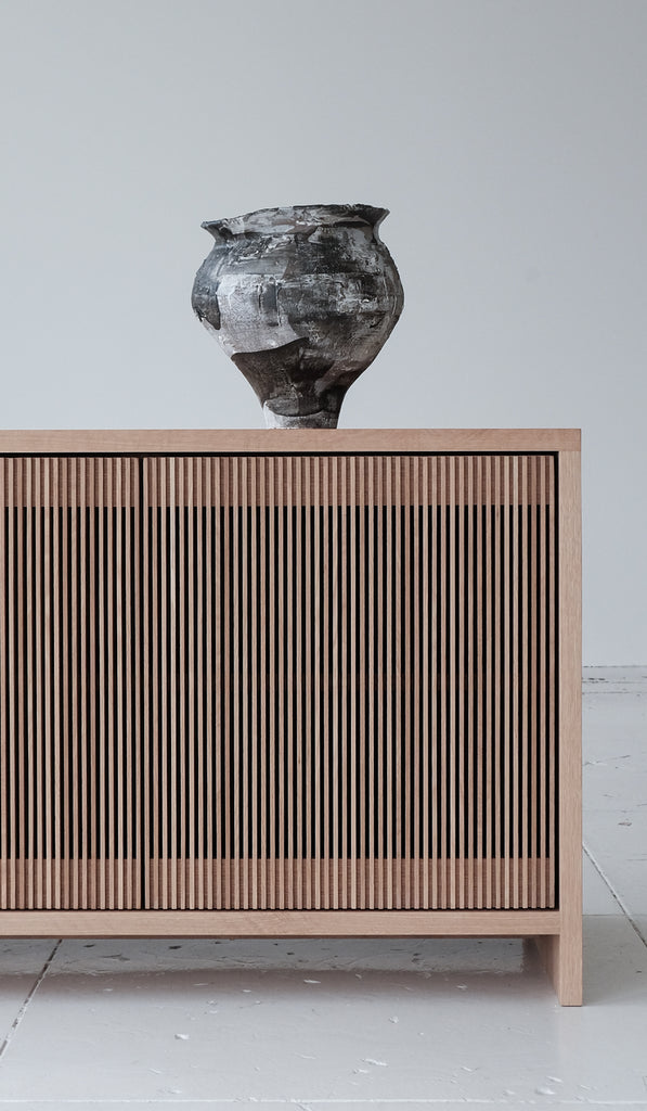 Material Oak Slatted Credenza