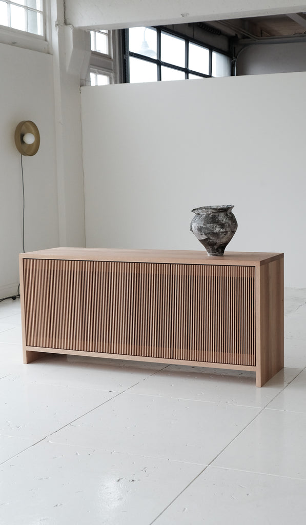 Material Oak Slatted Credenza