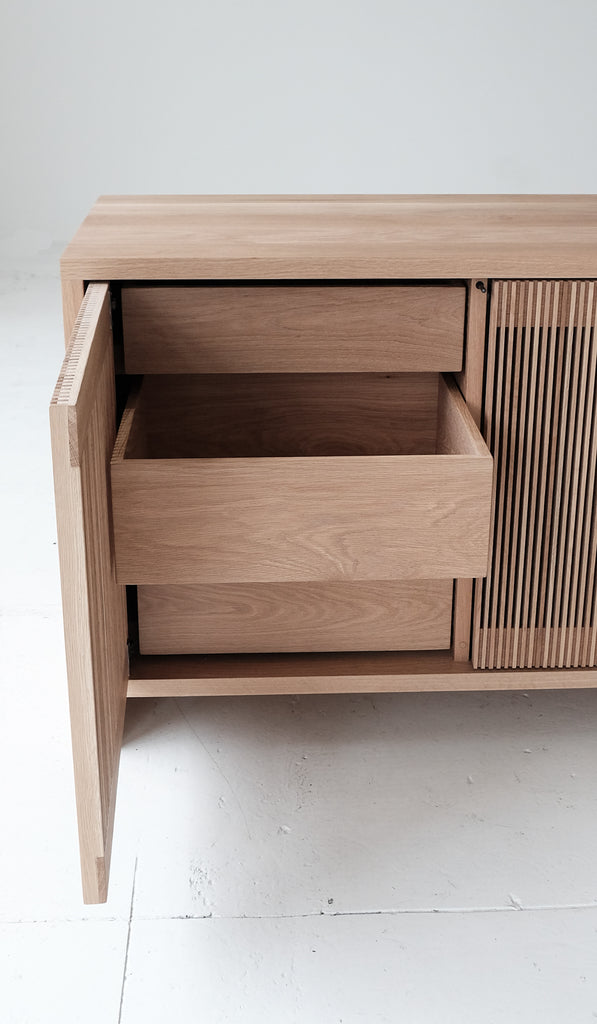 Material Oak Slatted Credenza