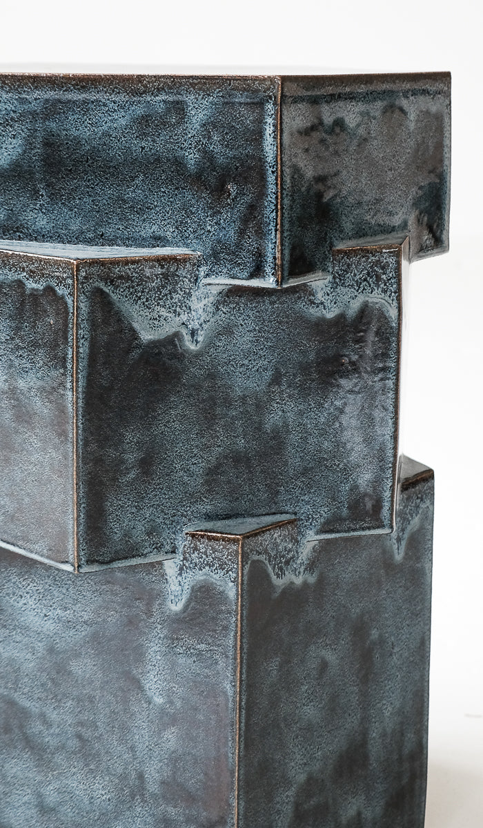 B Zippy Pam's Blue XL Tall Triple Tier Hex Side Table - Spartan Shop