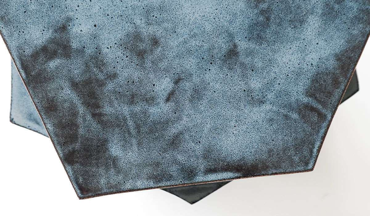 B Zippy Pam's Blue XL Tall Triple Tier Hex Side Table - Spartan Shop