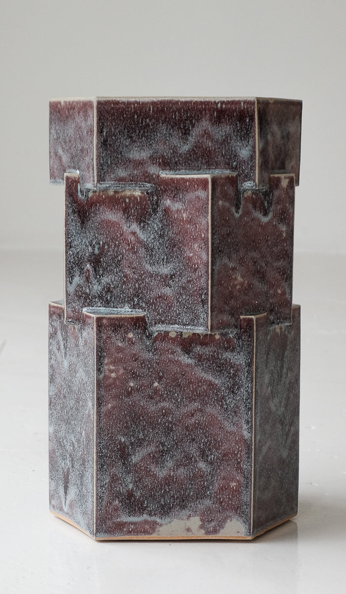 B Zippy Snowy Plum Tall Triple Tier Hex Side Table - Spartan Shop