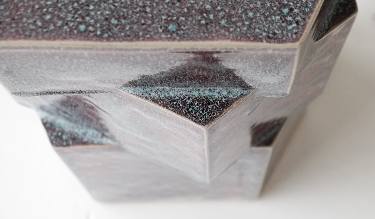 B Zippy Snowy Plum Tall Triple Tier Hex Side Table - Spartan Shop