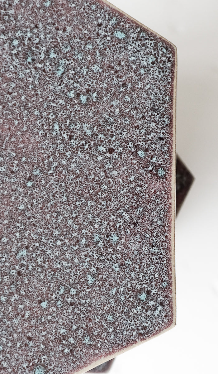 B Zippy Snowy Plum Tall Triple Tier Hex Side Table - Spartan Shop