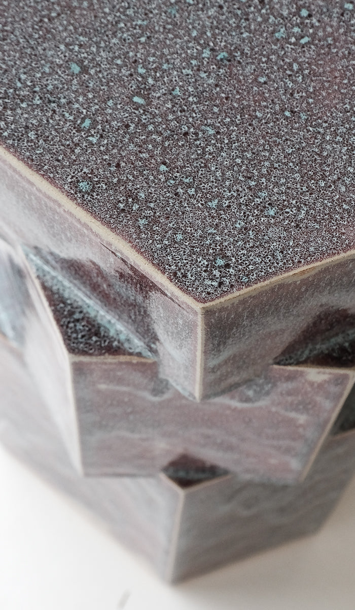 B Zippy Snowy Plum Tall Triple Tier Hex Side Table - Spartan Shop