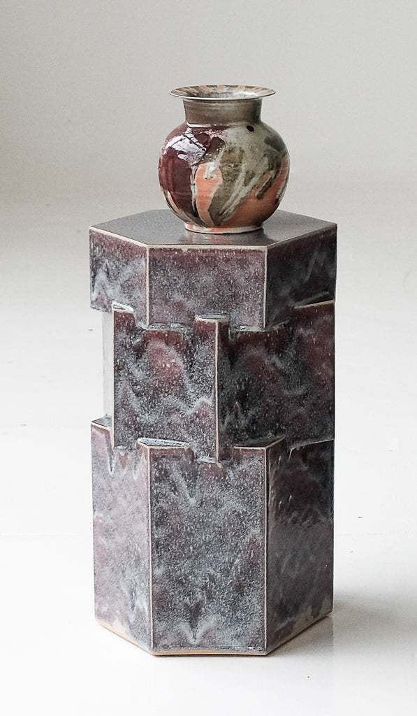 B Zippy Snowy Plum Tall Triple Tier Hex Side Table - Spartan Shop