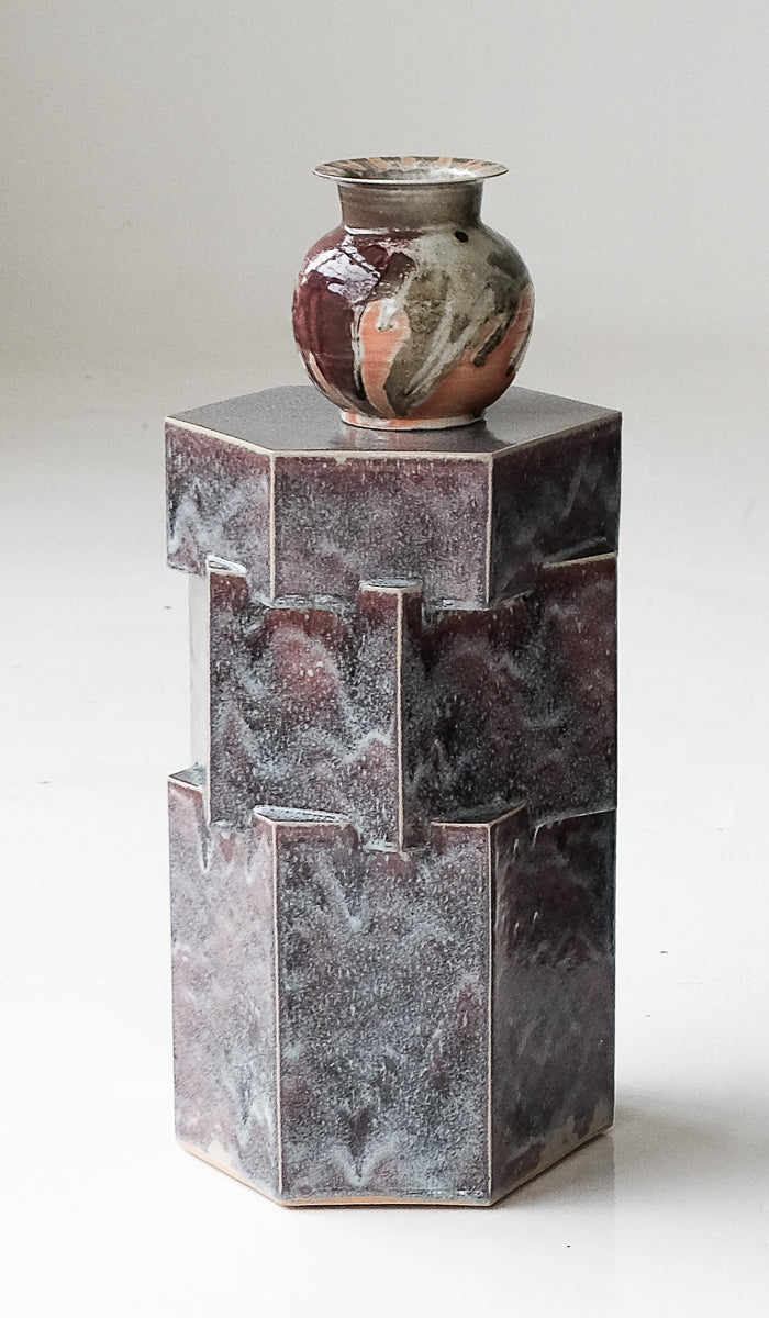 B Zippy Snowy Plum Tall Triple Tier Hex Side Table - Spartan Shop