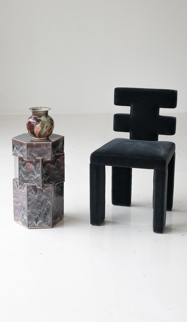 B Zippy Snowy Plum Tall Triple Tier Hex Side Table - Spartan Shop