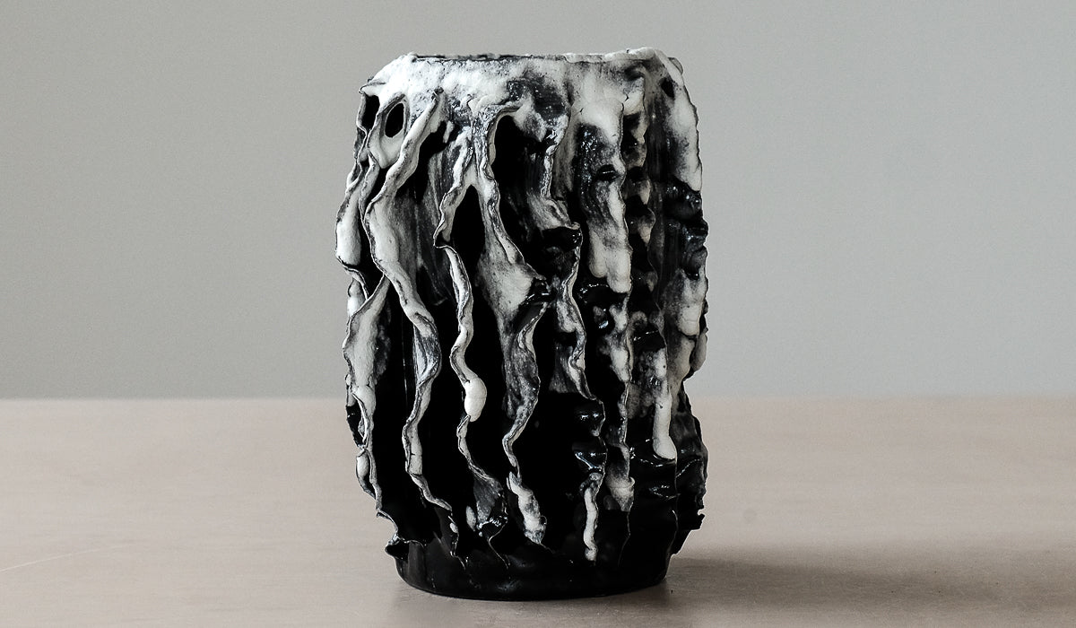 Nathalee Paolinelli Black Frost Ripple Vase