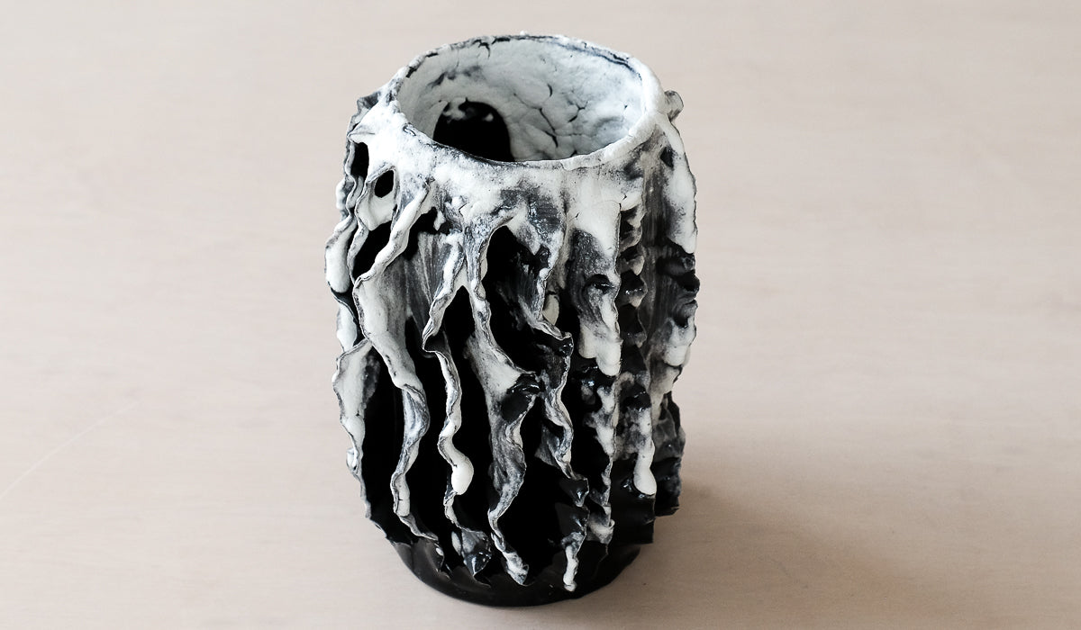 Nathalee Paolinelli Black Frost Ripple Vase