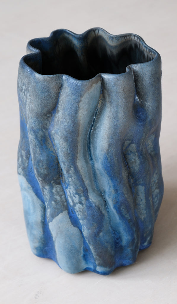 Clair Catillaz Bright Blue Ash Pinch Vessel