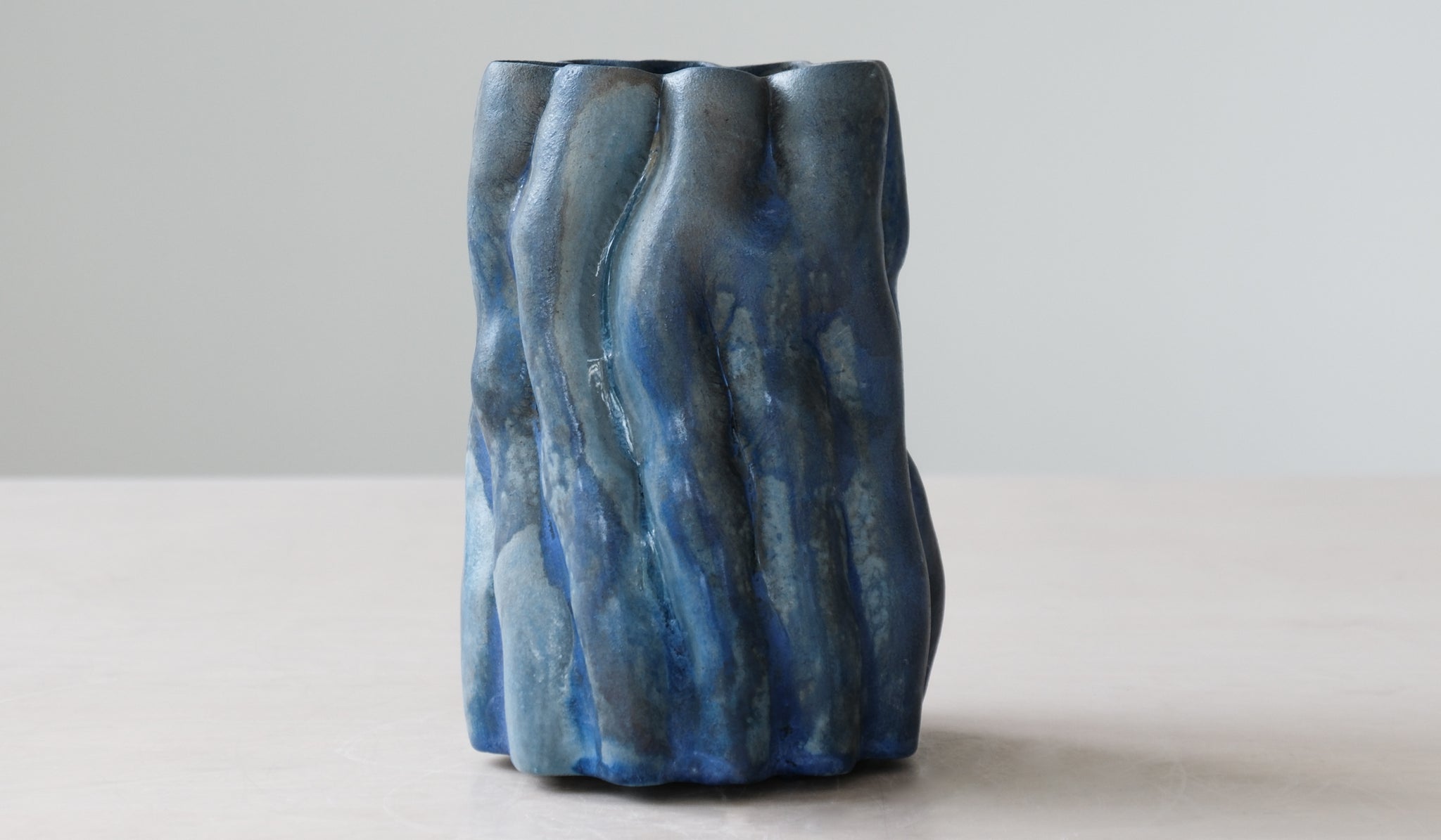 Clair Catillaz Bright Blue Ash Pinch Vessel