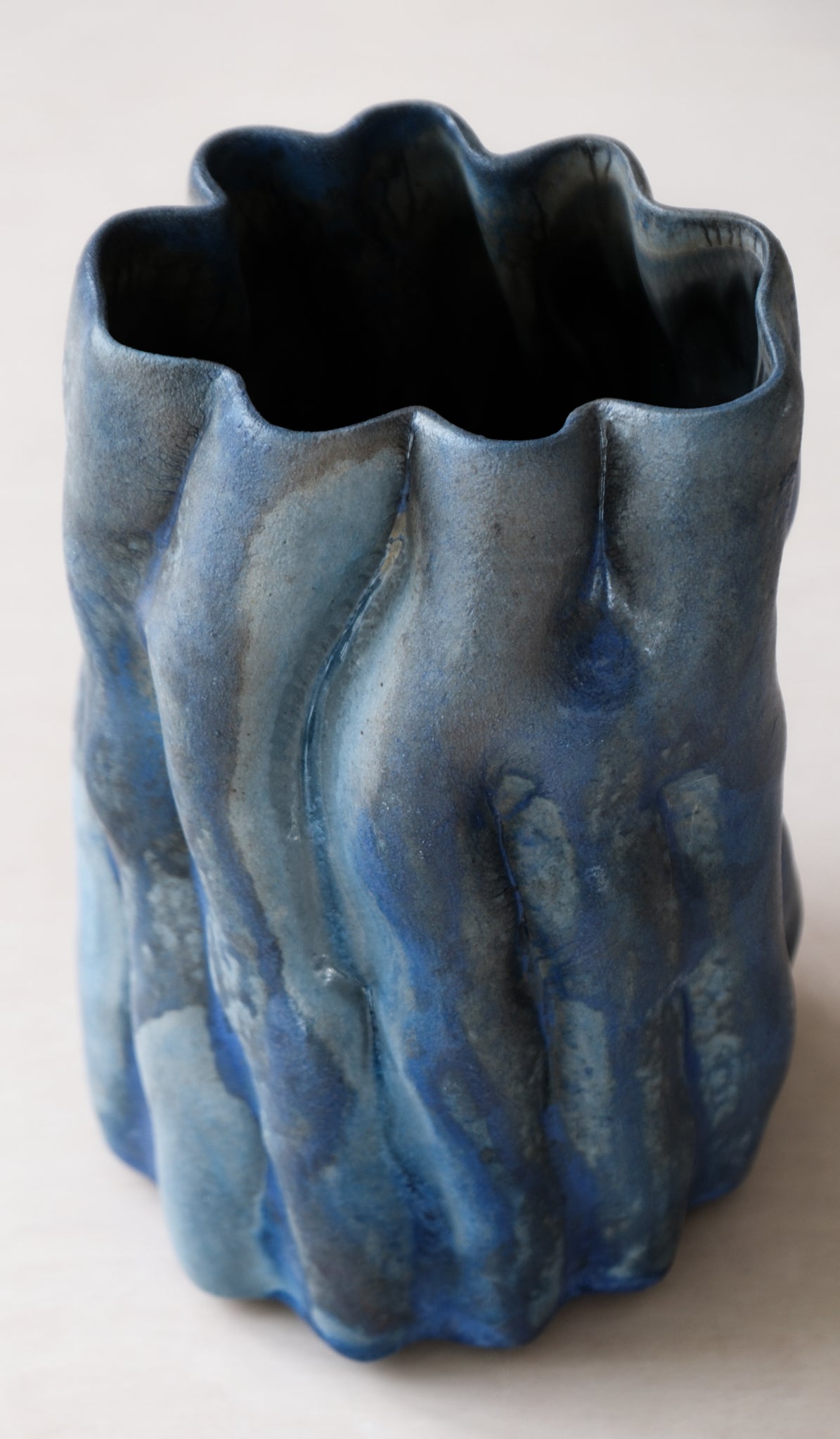 Clair Catillaz Bright Blue Ash Pinch Vessel