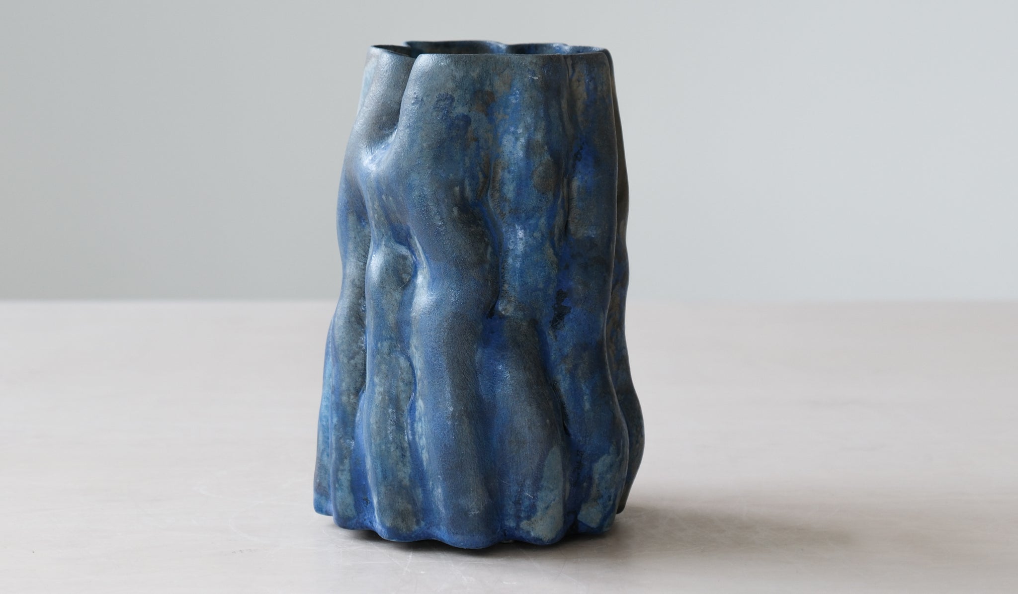 Clair Catillaz Bright Blue Ash Pinch Vessel