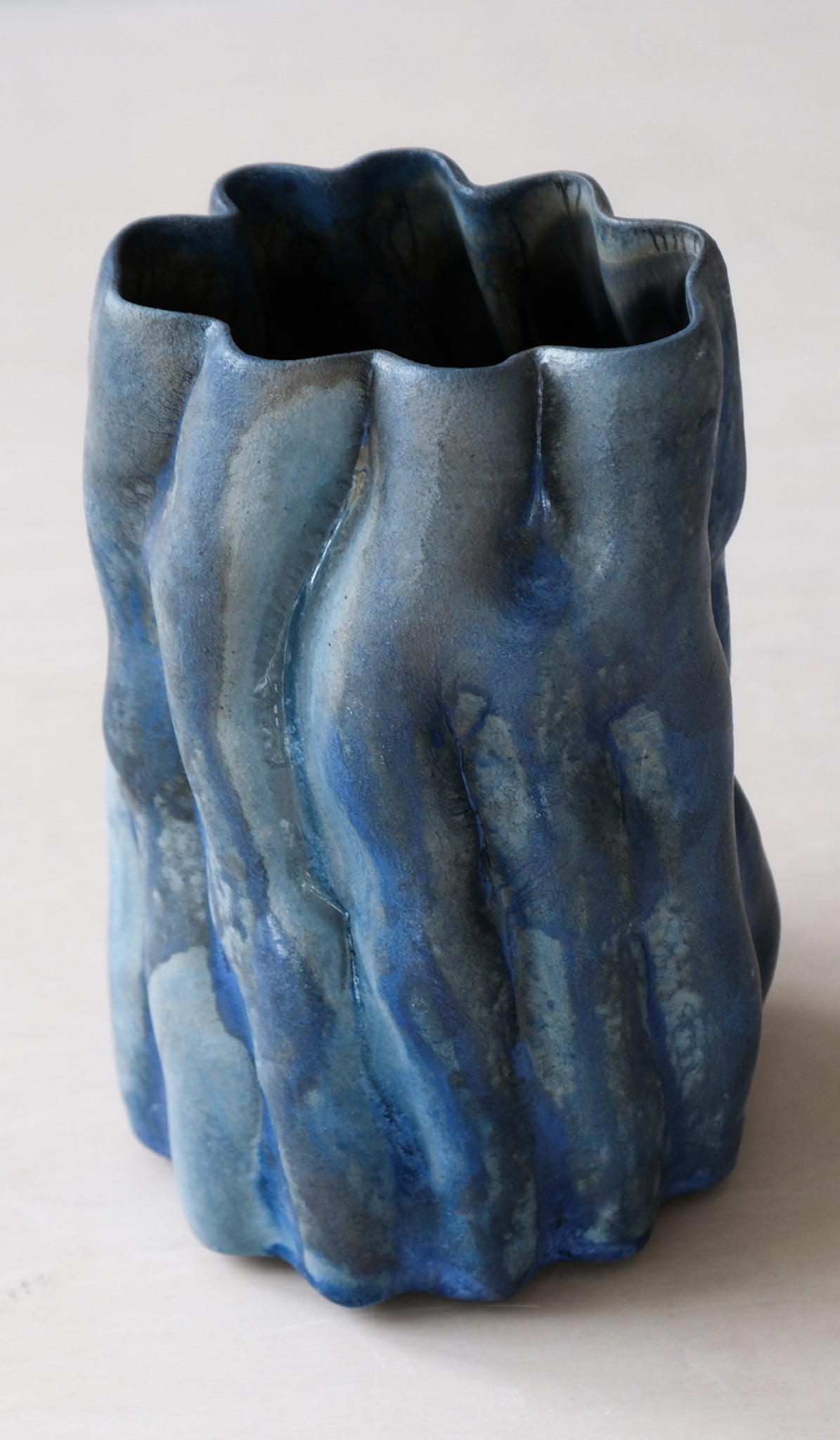 Clair Catillaz Bright Blue Ash Pinch Vessel