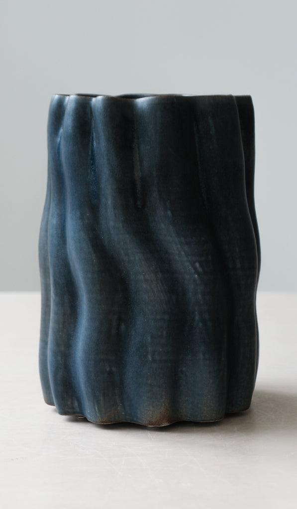 Clair Catillaz Navy Wavy Tall Vessel