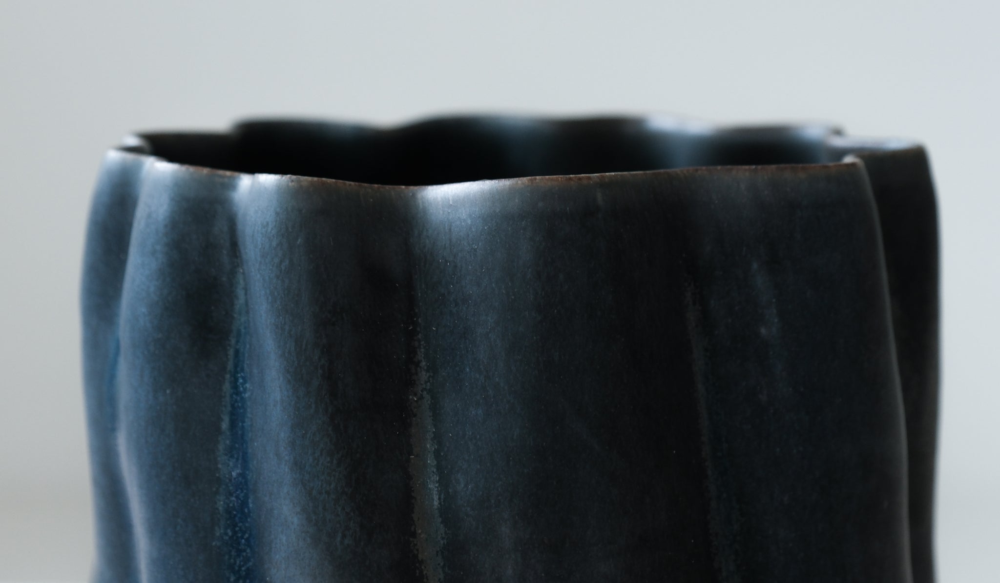 Clair Catillaz Navy Wavy Tall Vessel