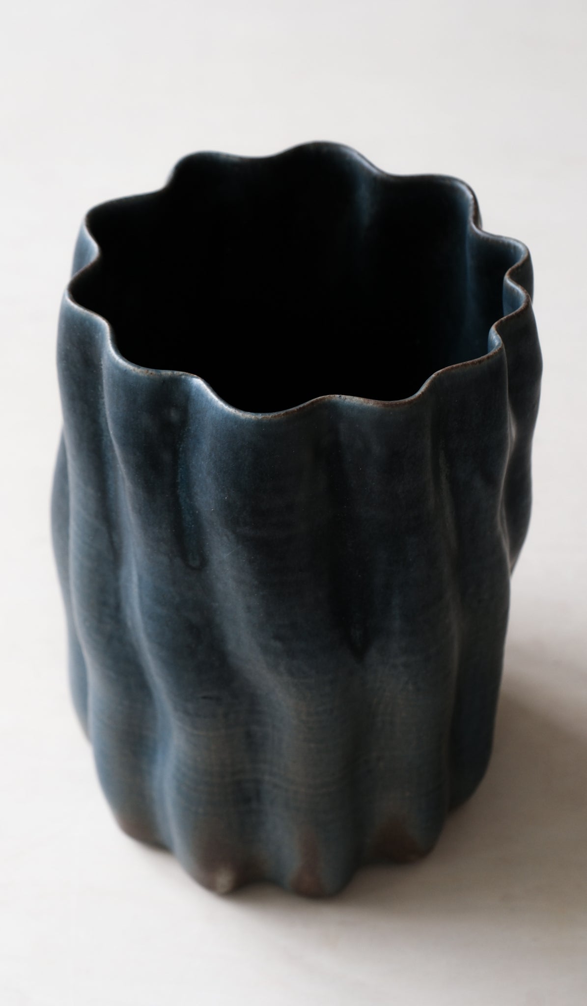 Clair Catillaz Navy Wavy Tall Vessel