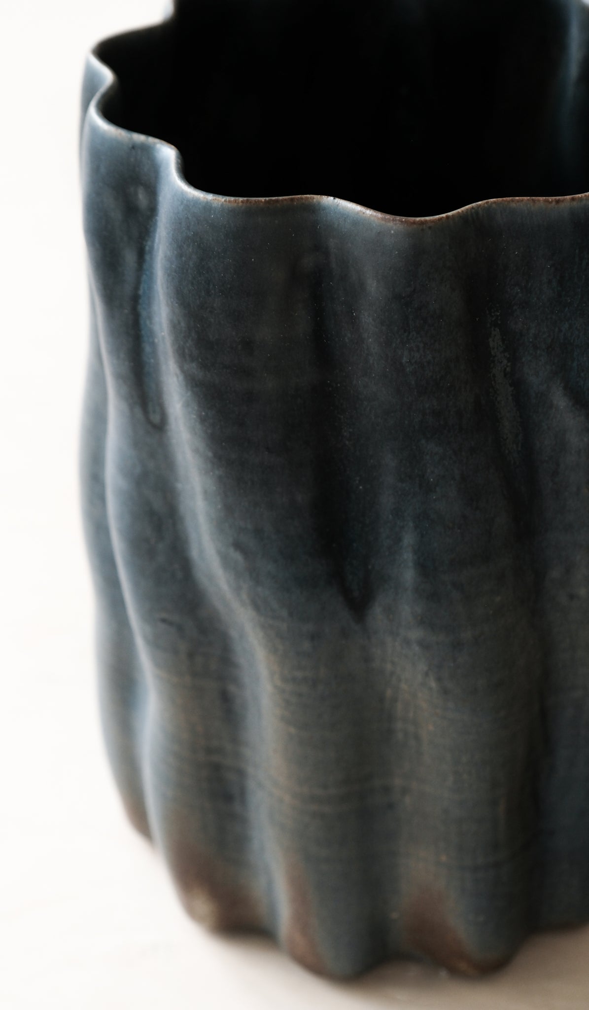 Clair Catillaz Navy Wavy Tall Vessel