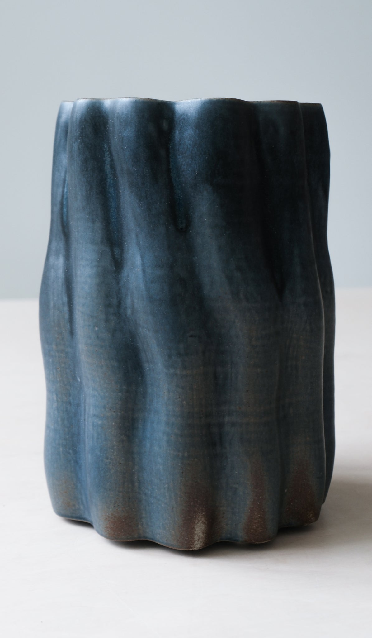 Clair Catillaz Navy Wavy Tall Vessel