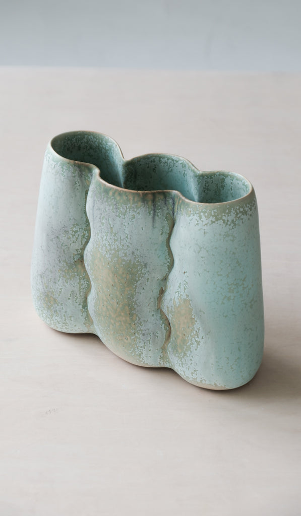 Clair Catillaz Long Copper Crystal Pinch Vessel