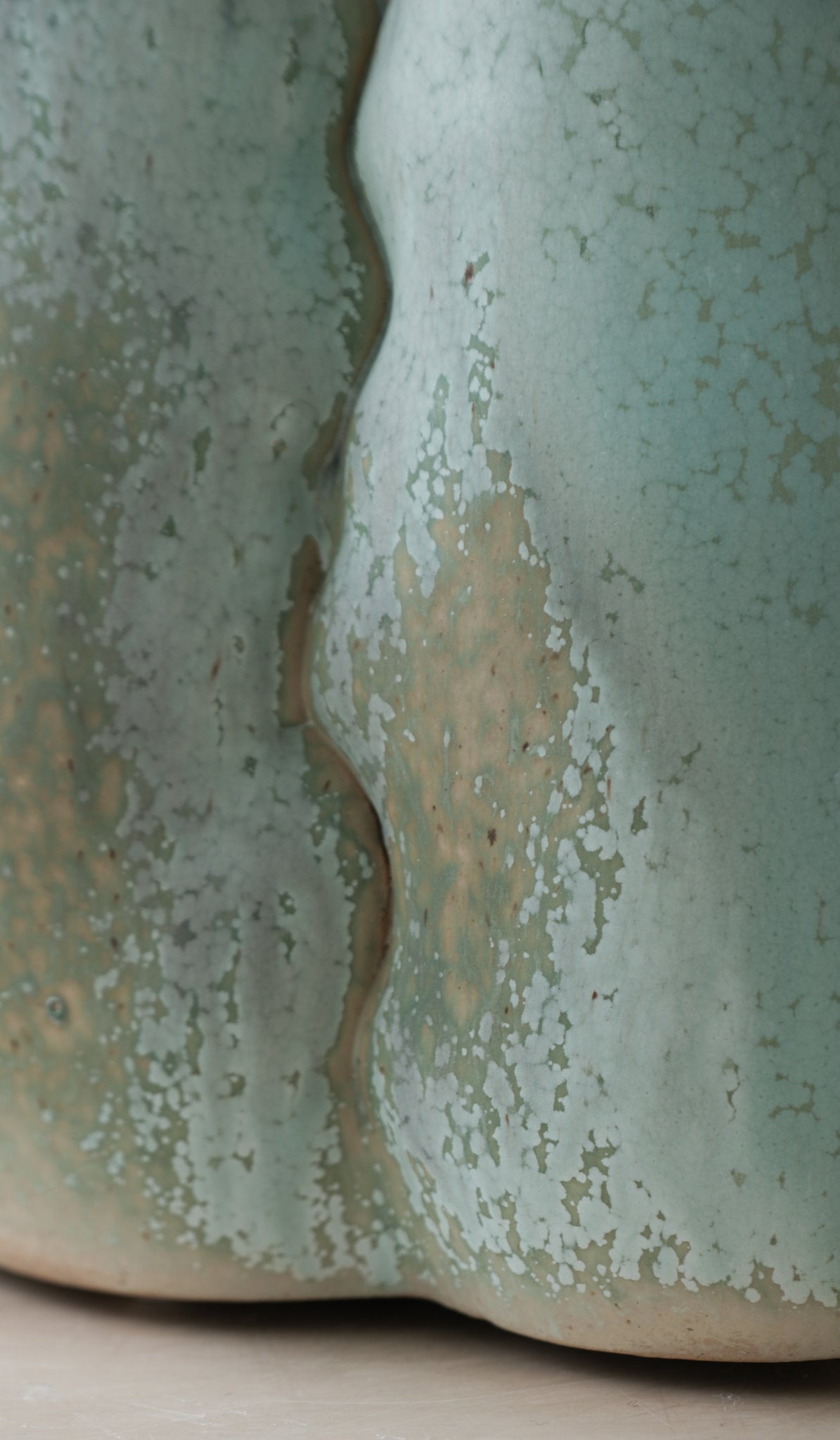 Clair Catillaz Long Copper Crystal Pinch Vessel