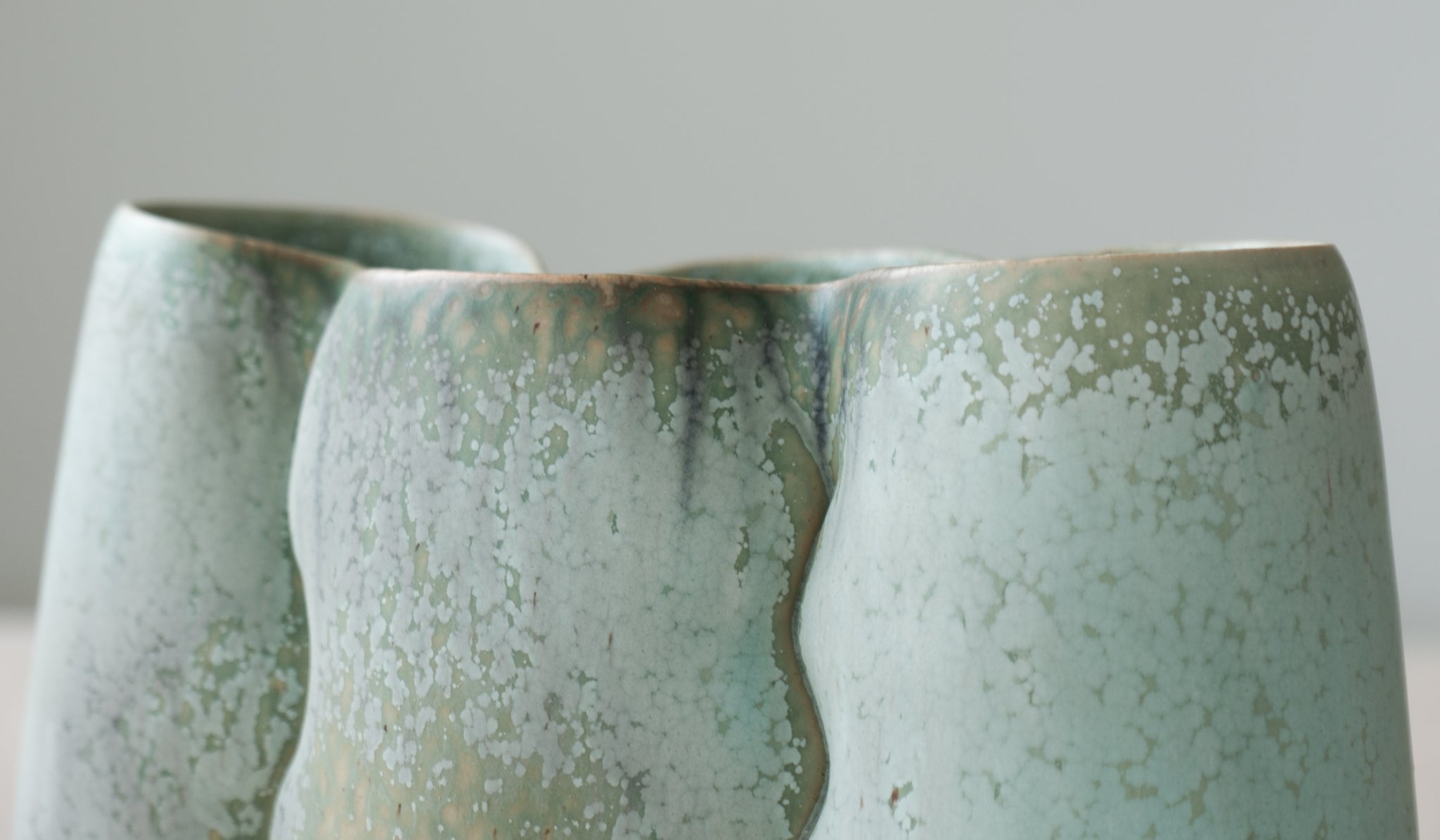 Clair Catillaz Long Copper Crystal Pinch Vessel