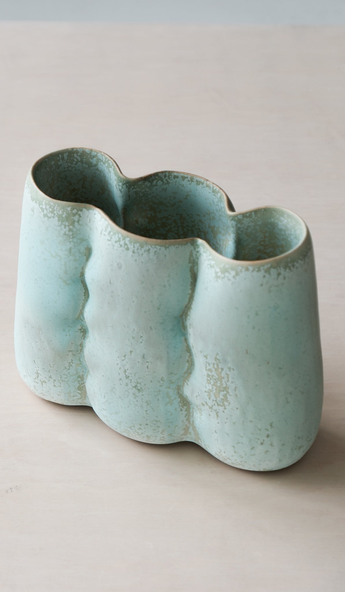 Clair Catillaz Long Copper Crystal Pinch Vessel